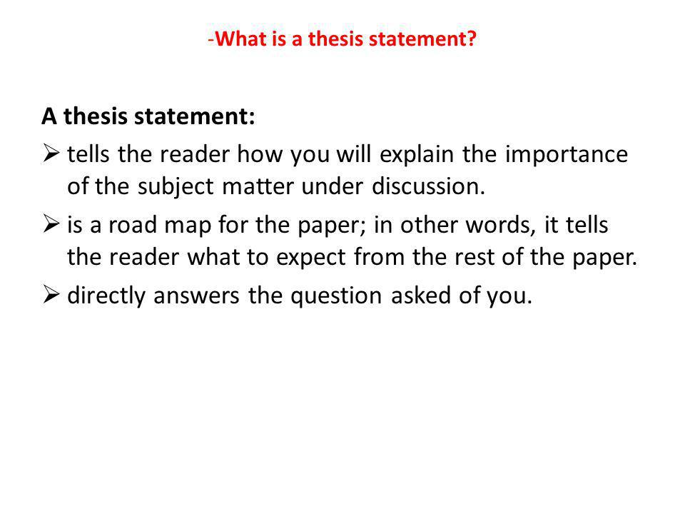 whats is a thesis statement
